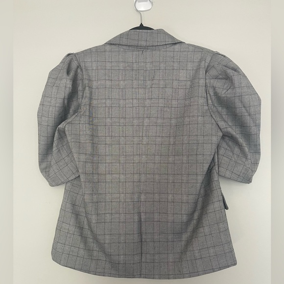 English Factory Grey Puff Short Sleeve Blazer Medium - Picture 9 of 16